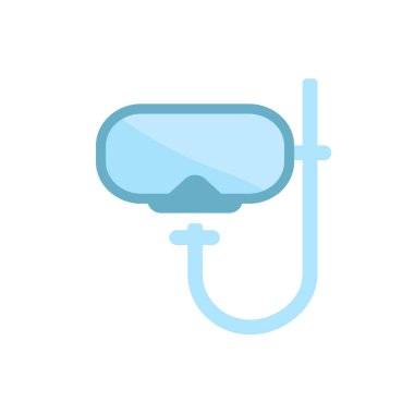 Dalış vektör illüstrasyonu veya simgesi için maske ve tüp. Yaz yüzme ve dalış sezonu havuzu ve deniz akapark ya da plaj. Tatil ve tatil.