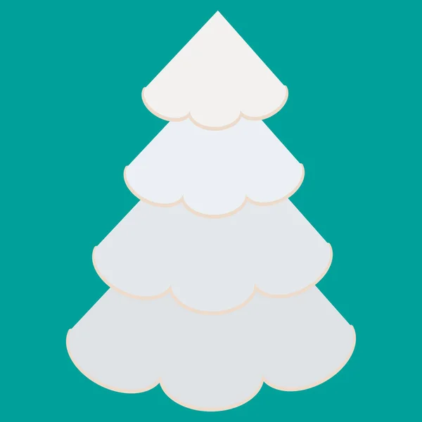 Kersticoon Gelukkig Nieuwjaar Vrolijk Kerstfeest Vector Illustratie Sneeuw Bedekt Kerstboom — Stockvector