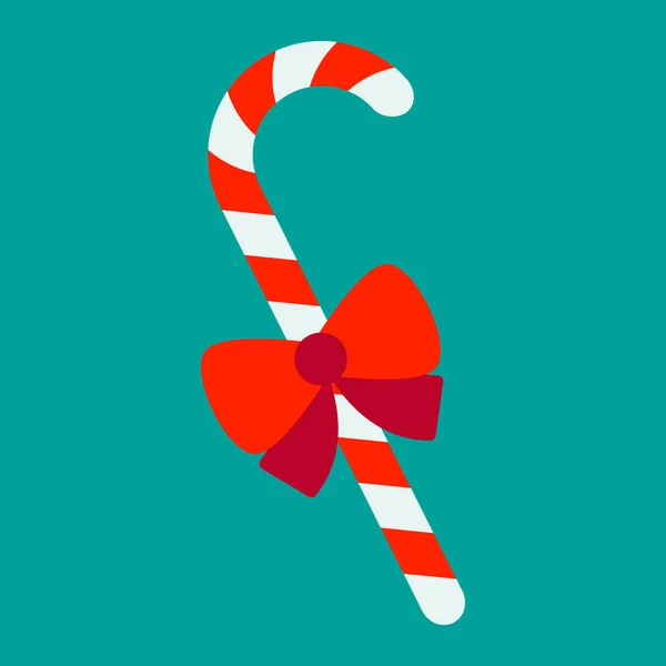 可爱的圣诞和新年象征图标与彩色涂鸦风格 圣诞快乐的假期 矢量图解 糖果和彩带 — 图库矢量图片