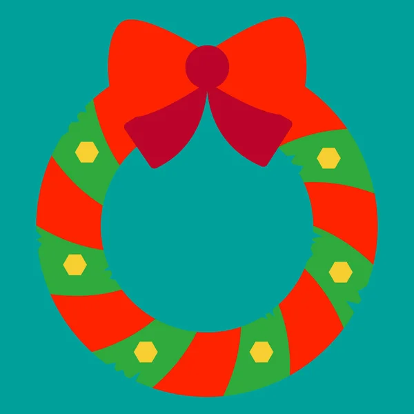可爱的圣诞和新年象征图标与彩色涂鸦风格 圣诞快乐的假期 圣诞节花环和门上的装饰品 — 图库矢量图片