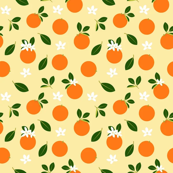 Бесшовный Рисунок Апельсина Векторная Иллюстрация Фона Обои Текстиля — стоковый вектор