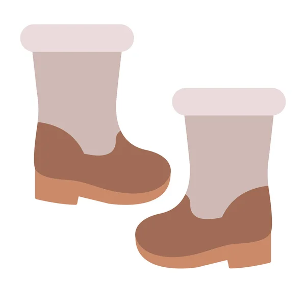 Winter Boots Shoes Vector Illustration Icon Men Women Children Snow — Stock Vector
