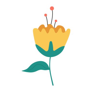 Bahçe çiçeği, bitkiler, botanik, vektör moda, kumaş, nane arkaplan renginde duvar kâğıdı baskıları. Basit bir çiçek. Bahar ya da Yaz Çiçekleri Ormanı.