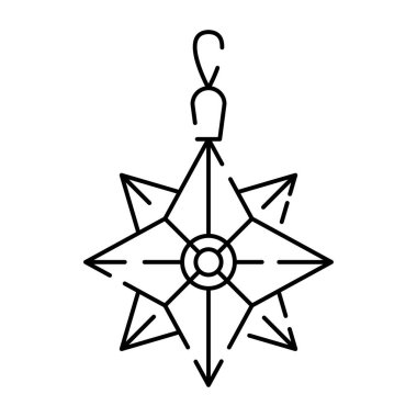 Noel topu çizgisi simgesi. Web siteleri ve mobil minimalist düz tasarım için Noel ağacı oyuncağı ve top vektörü. Mutlu yıllar ve tatiller. Dekorasyon.