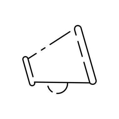 Sinema çizgisi simgesi. Web ve mobil tasarım için ev sinema hattı simgeleri. Düzenlenebilir felç işaretleri. Ev sineması konsept çizimlerini özetliyor. Eğlence ve film veya film. Megafon..