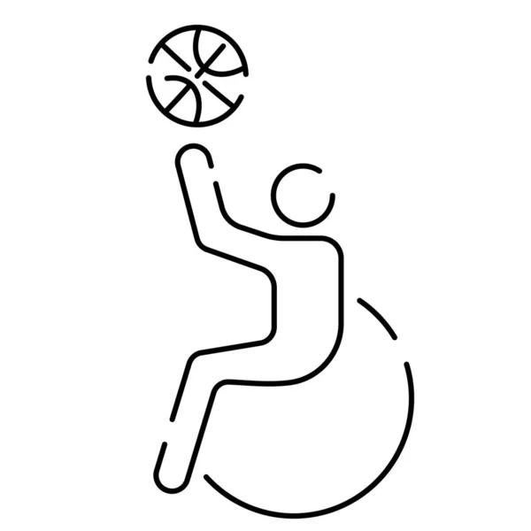 Εικονίδιο Γραμμής Μπάσκετ Vector Σημάδι Πρωτάθλημα Σύμβολο Αθλητισμού Απομονωμένη — Διανυσματικό Αρχείο
