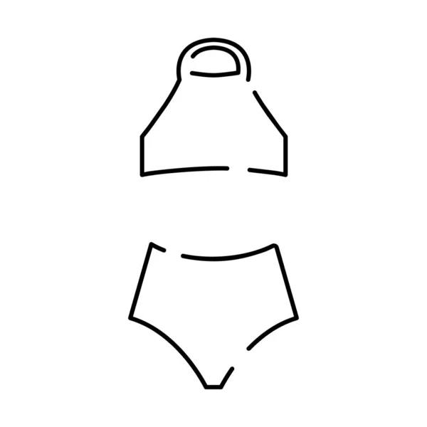 여성의 배지를 해변용 여성용 비키니 수영용 여성용 비치웨어 컨셉트 아이콘 — 스톡 벡터