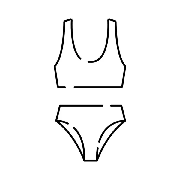 아이콘이야 모바일 아이콘의 Thin Line Swimsuit 아이콘은 모바일에 수있다 비키니 — 스톡 벡터
