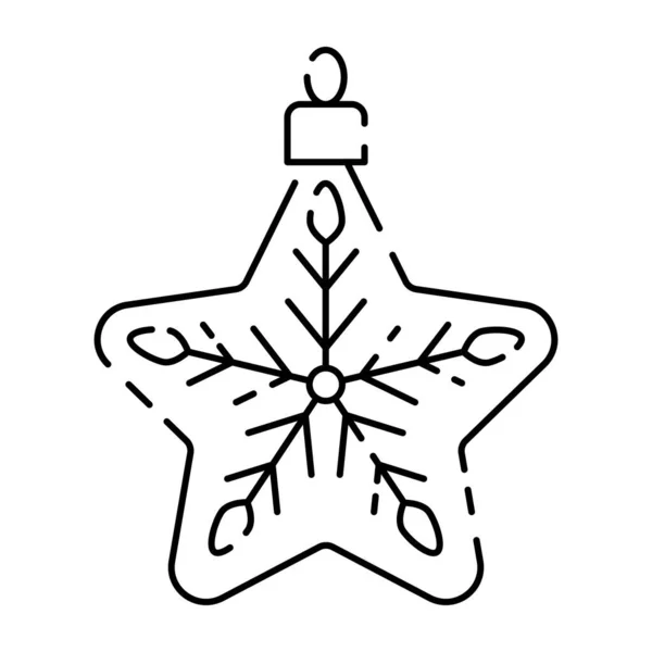 Kerstbal Minimale Lijn Pictogram Decoratie Grafiek Kerstboom Speelgoed Bal Vector — Stockvector