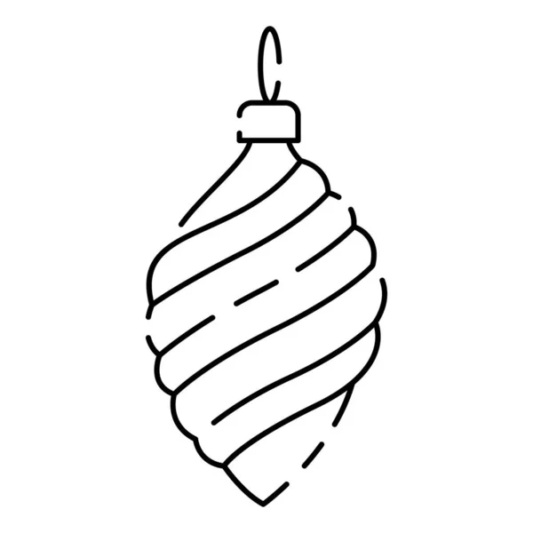 Значок Минимальной Линии Рождественского Мяча График Украшения Рождественские Елки Игрушки — стоковый вектор