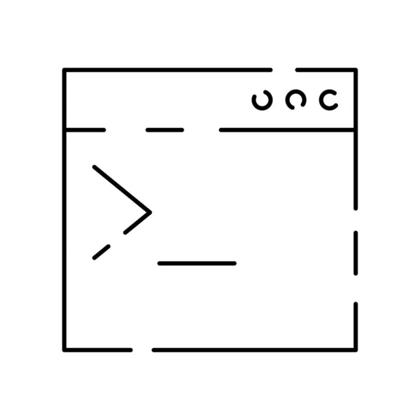 Icono Línea Programación Codificación Icono Línea Delgada Desarrollo Web Tecnología — Archivo Imágenes Vectoriales