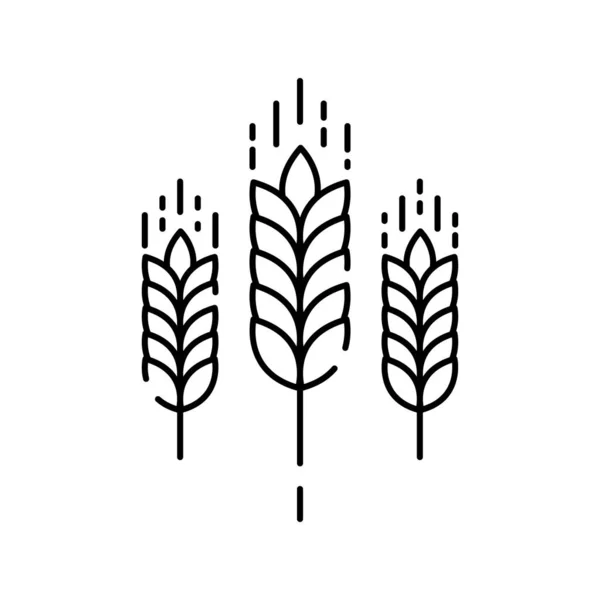 Zbieranie Logotypów Wektorowych Ziarnami Pszenicy Rolnictwo Globalne Rolnictwo Ikony Linii — Wektor stockowy