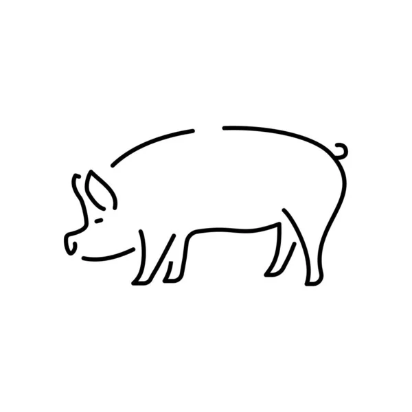 Ikony Linii Rolnictwa Rolnictwa Zbiory Bydło Kombajn Zbożowy Stodoła Świnia — Wektor stockowy