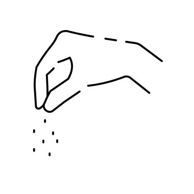 Mutfak ya da mutfak ince çizgi vektör ikonu. Yemek, yemek ya da yemek yapan bir restoran. El tuzu ekle.