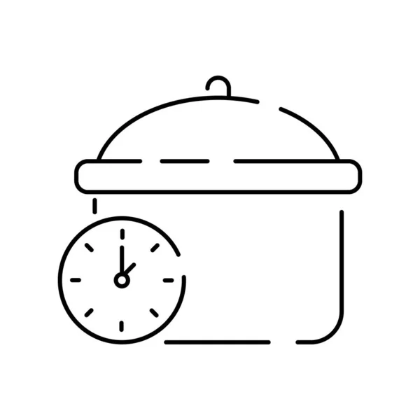 Μαγείρεμα Εικονίδιο Λεπτές Γραμμές Οικιακές Συσκευές Κουζίνα Στο Εστιατόριο Μάγειρα — Διανυσματικό Αρχείο