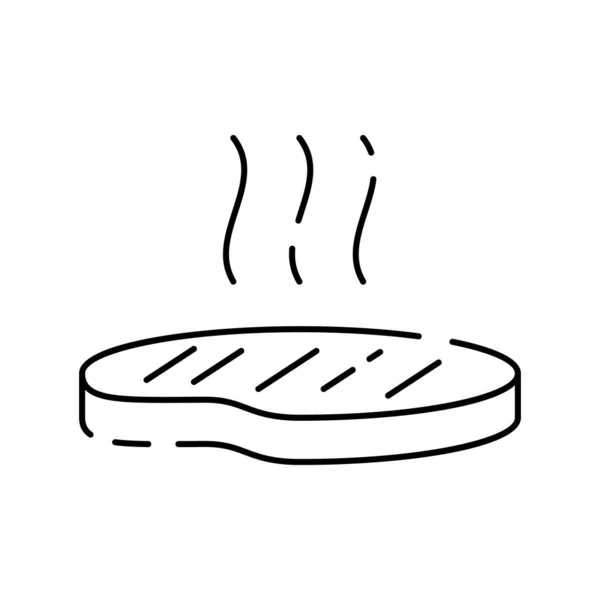 Значок Кулинарной Линии Время Кипения Сковородка Кухонная Утварь Рецепт Линейный — стоковый вектор