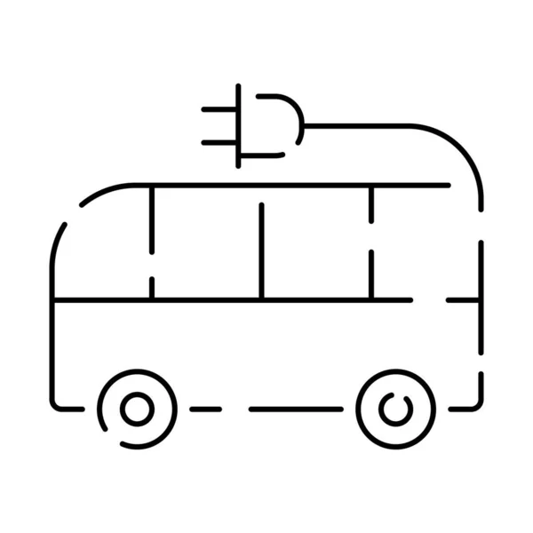 Elektroauto Linie Symbol Grünes Auto Symbol Logo Design Vektor Konzept — Stockvektor