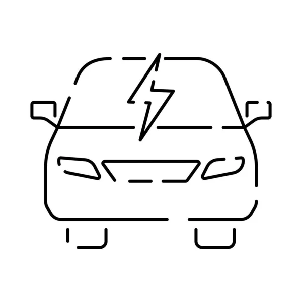 Elektrikli Araba Hattı Simgesi Elektrikli Otomobil Kablo Hattı Şarj Eden — Stok Vektör