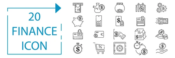 stock vector Simple Set of Money Related Vector Line Icons. Contains such Icons as Wallet, ATM, Bundle of Money, Hand with a Coin and more. Editable Stroke. Finance or economy.