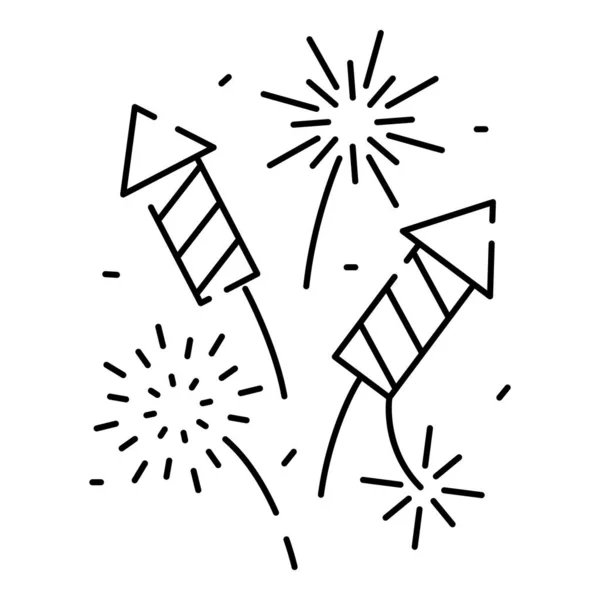 Εικονίδιο Γραμμής Πυροτεχνημάτων Σύμβολο Διανύσματος Περιγράμματος Γραμμικό Εικονόγραμμα Απομονωμένο Λευκό — Διανυσματικό Αρχείο
