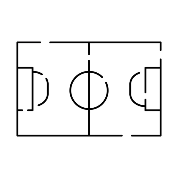 足球或足球线图标 世界杯锦标赛和世界杯球线图标与白底足球场隔离 — 图库矢量图片
