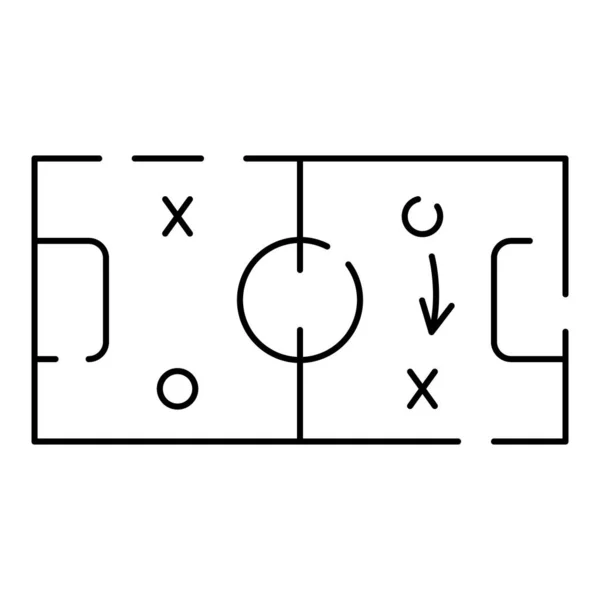 Voetbal Voetbal Lijn Pictogram Wereldbekerkampioenschappen Toernooi Voetbal Elementen Tactiek — Stockvector