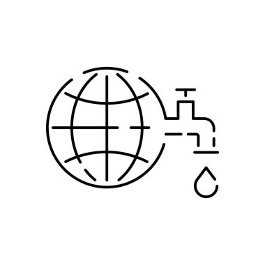 Kuraklık. Susadım. Çatlamış ve kurumuş bitki ya da toprak. Küresel felaket. Kıtlık. Satır vektörü simgesi.