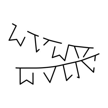 Parti, doğum günü, tatiller, ana hat ikonu. Parti bayrakları veya konfeti.