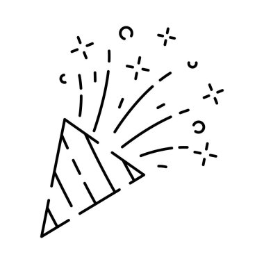 Doğum günü, tatiller, parti çizgisi vektör simgeleri. Parti bayrakları veya konfeti.