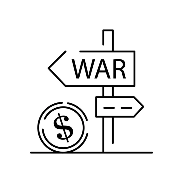 Boicote Guerra Negócios Ícone Guerra Comercial Definido Estilo Linha Fina — Vetor de Stock