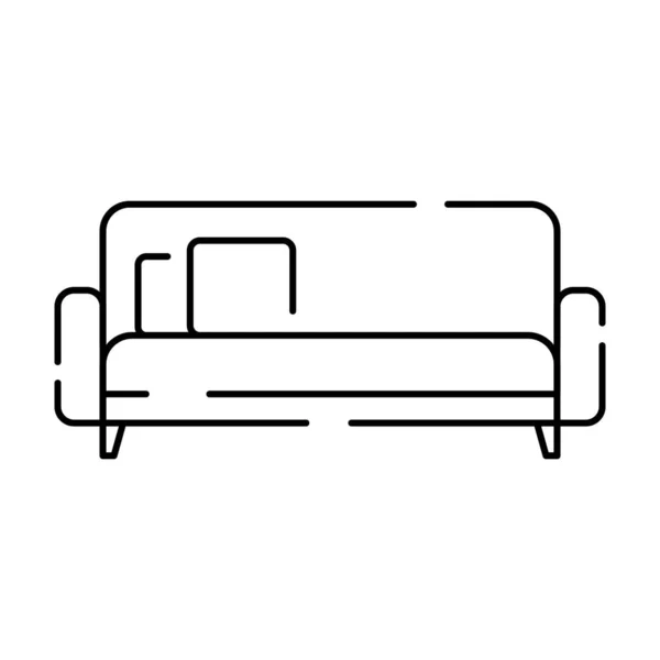 Einfache Möbel Vector Line Icons Innenarchitektur Vektor Sofa — Stockvektor