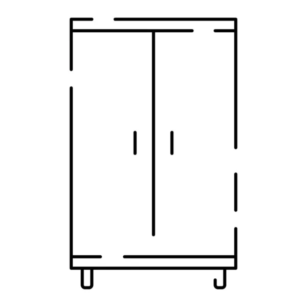 Простая Мебель Vector Line Icons Интерьер Домашнего Дизайна Векторный Шкаф — стоковый вектор
