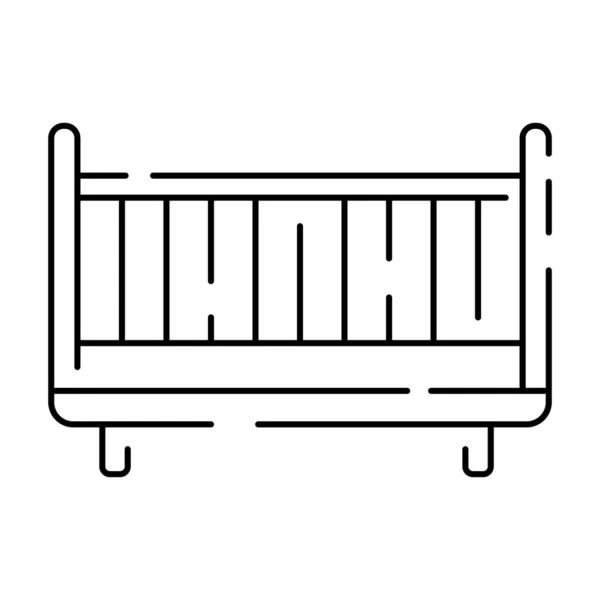Απλό Έπιπλα Vector Line Εικόνες Εσωτερικό Εσωτερικό Σχεδιασμό Διάνυσμα Κρεβάτι — Διανυσματικό Αρχείο