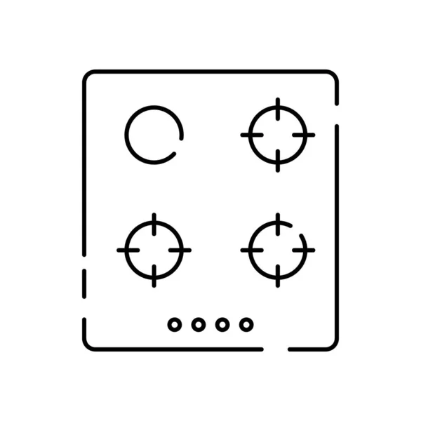 Значок Лінії Газової Плити Векторні Символи Ілюстрації Кухні Побутова Техніка — стоковий вектор
