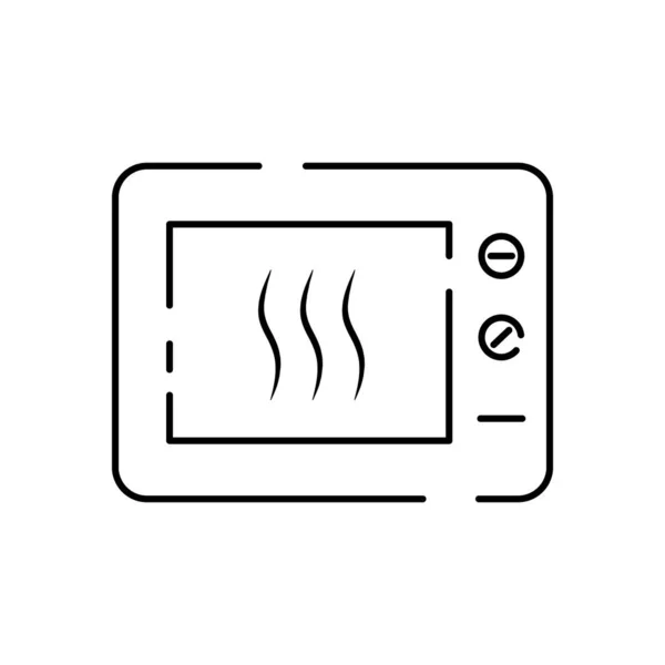 Mikrowellenherd Linie Symbol Vektorisolierte Illustration Haushaltsgeräte Der Küche — Stockvektor