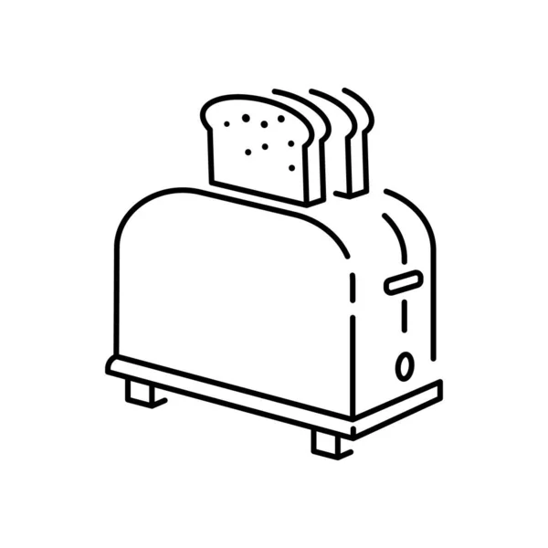 Иконка Тостера Векторная Иллюстрация Плоский Стиль Дизайна Векторный Тостер Изолирован — стоковый вектор