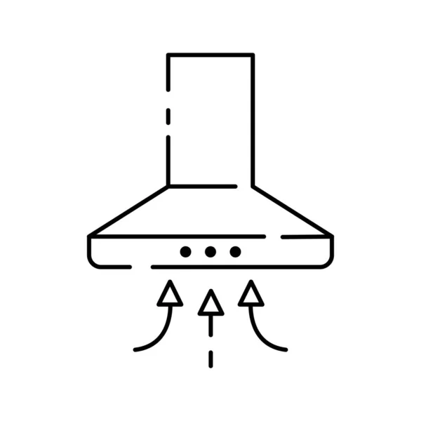 Kitchen Hood Illustration Vector White Background Household Appliances Line Icon — Stock Vector