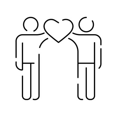 Irkçılık yok vektör ikonu. İnce çizgi, ırkçılık yok, düz vektör, basit sosyal mesele, düzenlenebilir insanların kavramından, beyaz arka planda izole edilmiş felç..