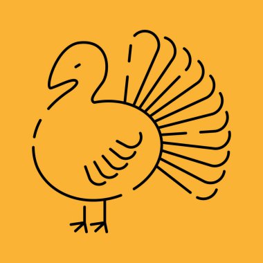 Şükran Günü İkon Hattı. Web ve Mobil için Sonbahar Tatili Modern Hat Simgesi. Geleneksel Şükran Günü veya Gelenek Simgesi. hindi eti.