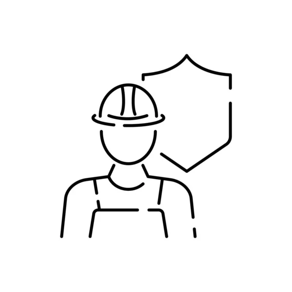 Arbeiterversicherung Bauarbeiter Bollenhut Und Overall Bauarbeiter Uniform Bauunternehmer Handarbeit Vektor — Stockvektor