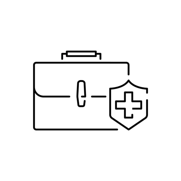 Концепція Медичного Страхування Логотип Картка Медицини Перевірка Кліпу Набір Послуг — стоковий вектор