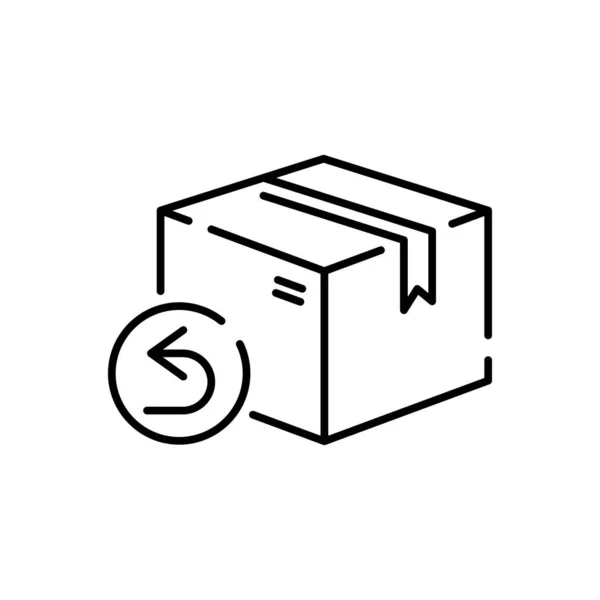 Логістика Судноплавна Коробка Значки Лінії Доставка Вантажу Повернути Стрілку — стоковий вектор
