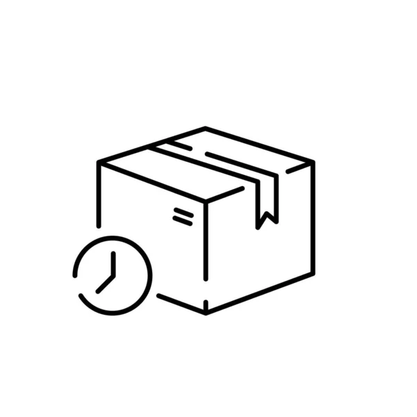 物流和航运箱图标 运送货物 时间或速度 — 图库矢量图片