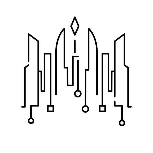 Avatar Ciudad Metaversa Icono Línea Delgada Configuración Elección Apariencia Pixel — Archivo Imágenes Vectoriales