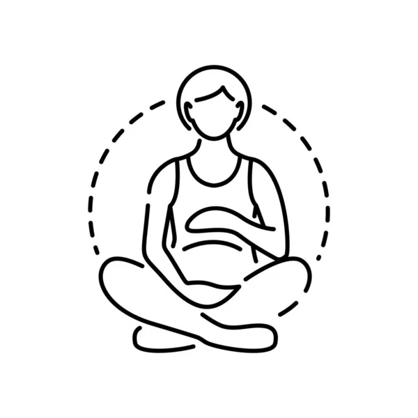 Ikona Koncepcji Ciąży Kobieta Ciąży Pomysł Cienkiej Linii Ilustracji Ultrasonografia — Wektor stockowy