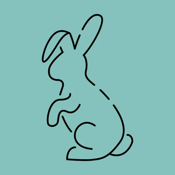 Rabbit Line Icon Vector 2023 Rabbit Year Christmas Animal Theme — Stock Vector