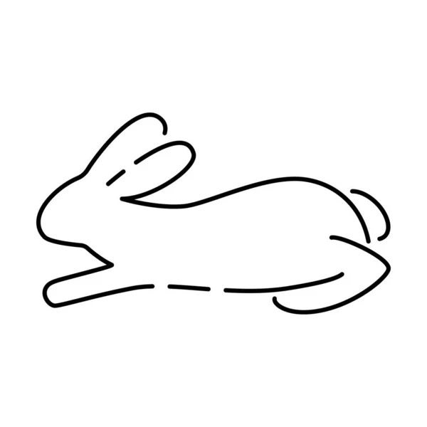 Rabbit Line Icon Vector 2023 Rabbit New Year Christmas Animal — Stock Vector