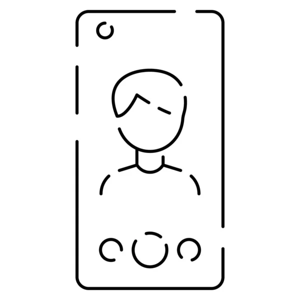 Selfie Vektorzeilen Symbol Machen Sie Ein Selfie Handykamera Und Selfie — Stockvektor