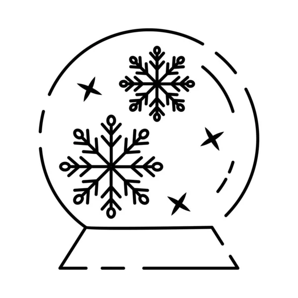New Year Snow Globe Line Icon Linear Style Sign Mobile — Stock Vector