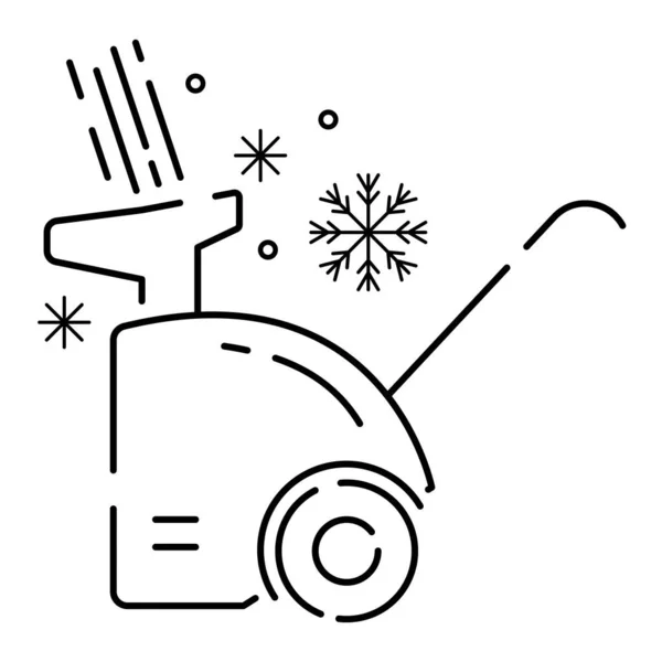 Снегоочиститель Зимний Сезон Линейные Иконки Рождество Изучал Шины Машины Настраиваемые — стоковый вектор